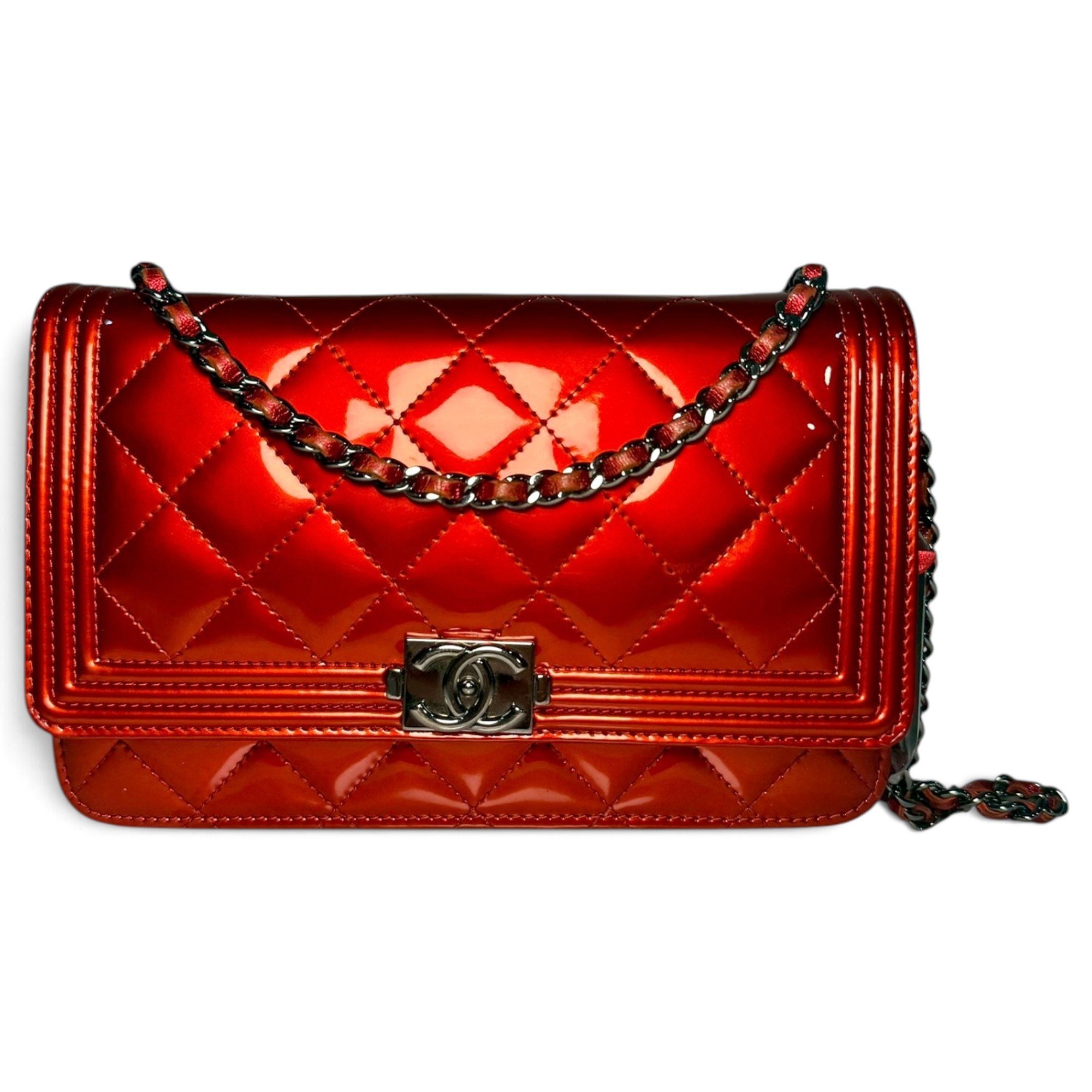 Boy patent leather crossbody bag