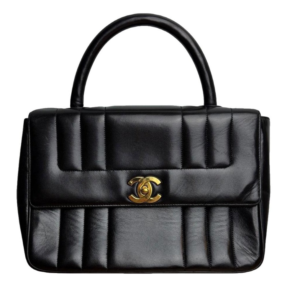 Trendy CC Top Handle leather handbag