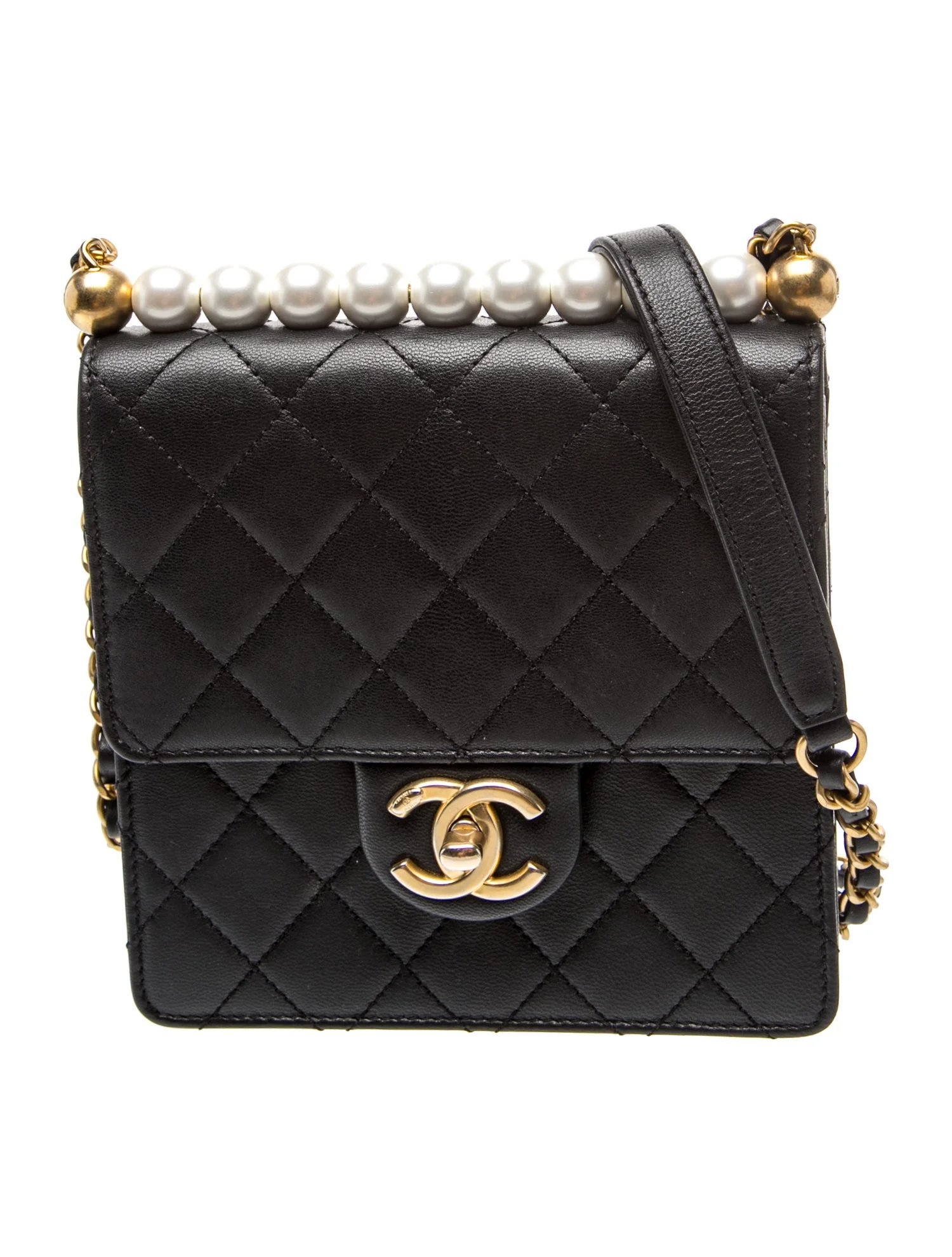 Small Chic Pearls Flap Bag