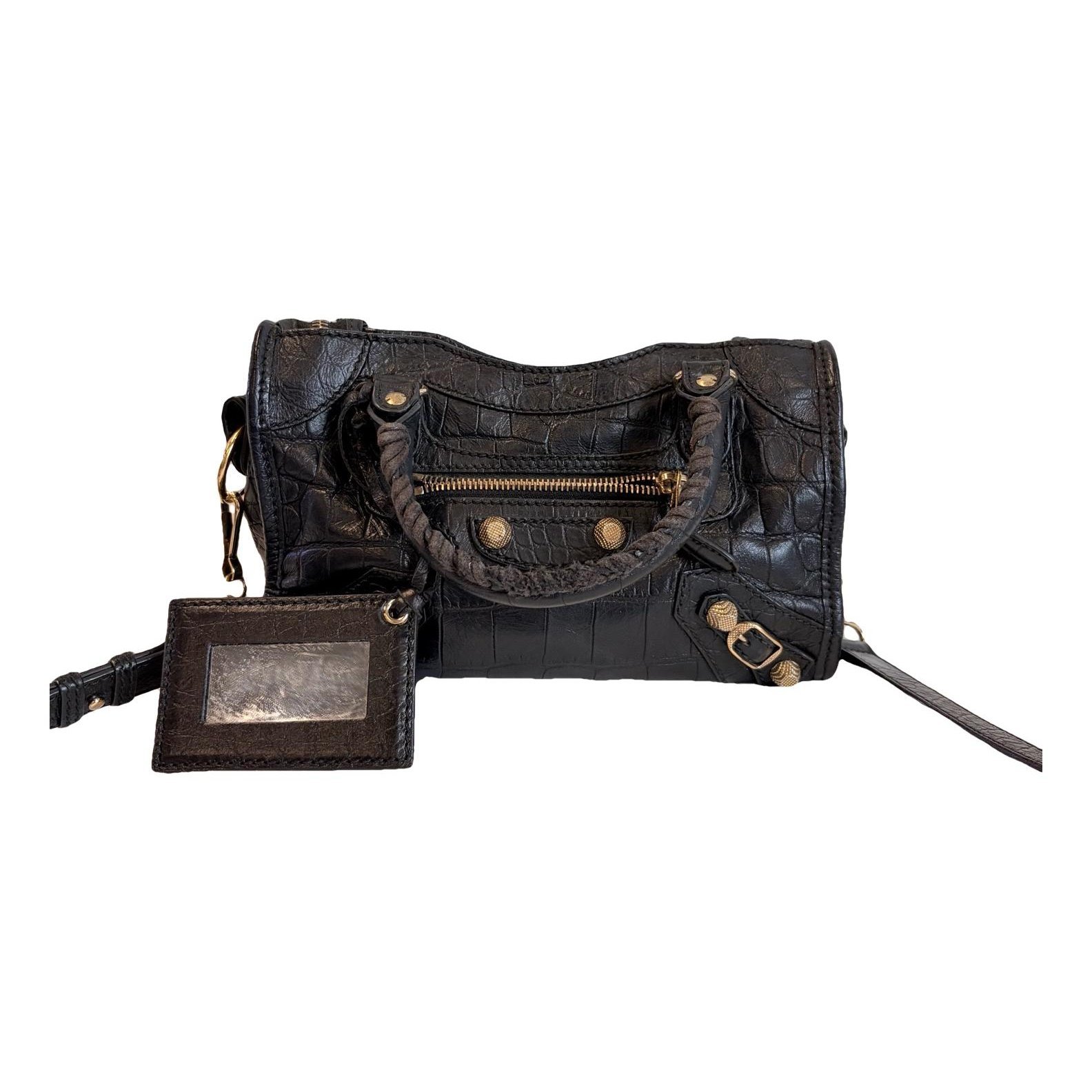 City leather handbag