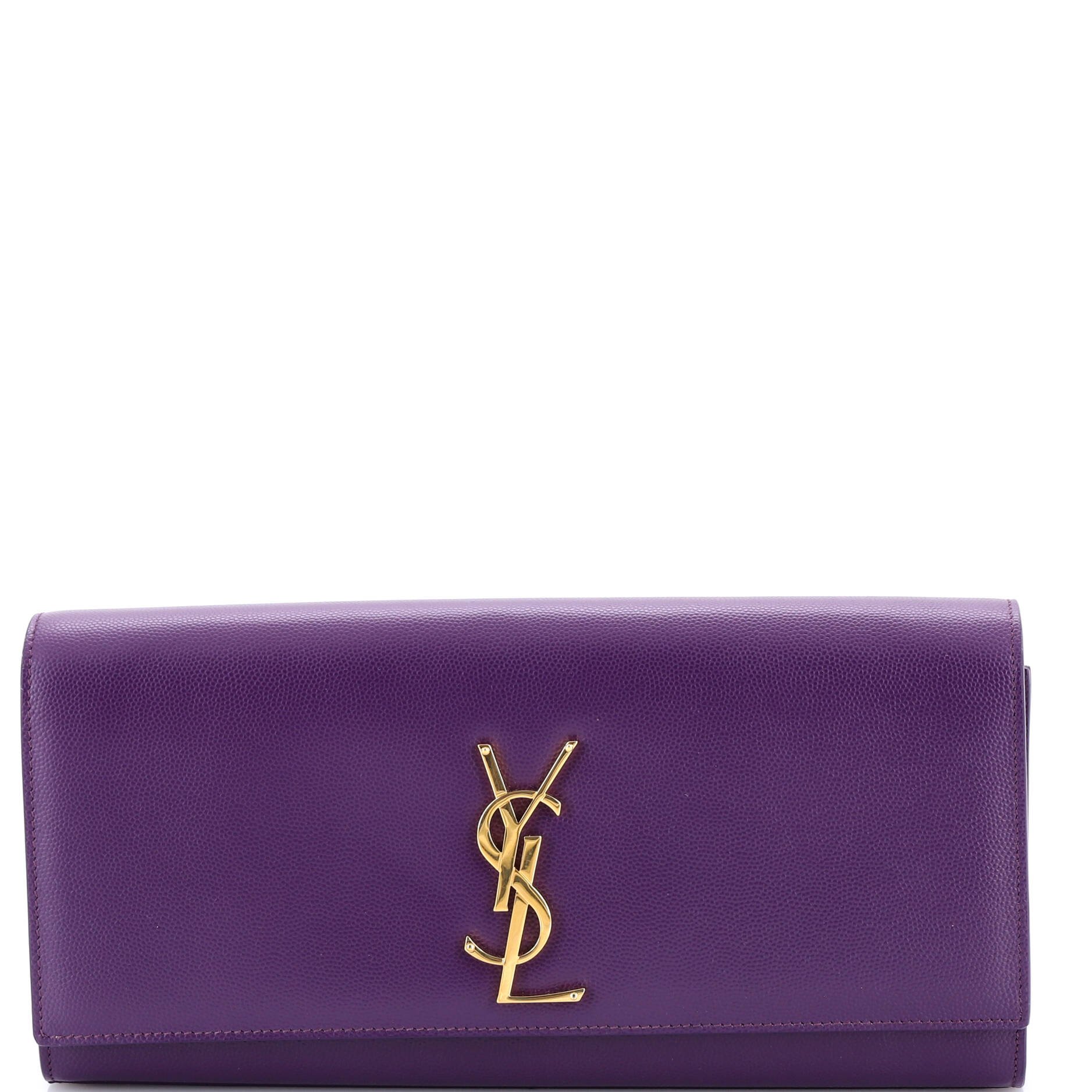 Saint Laurent Classic Monogram Clutch Leather Long