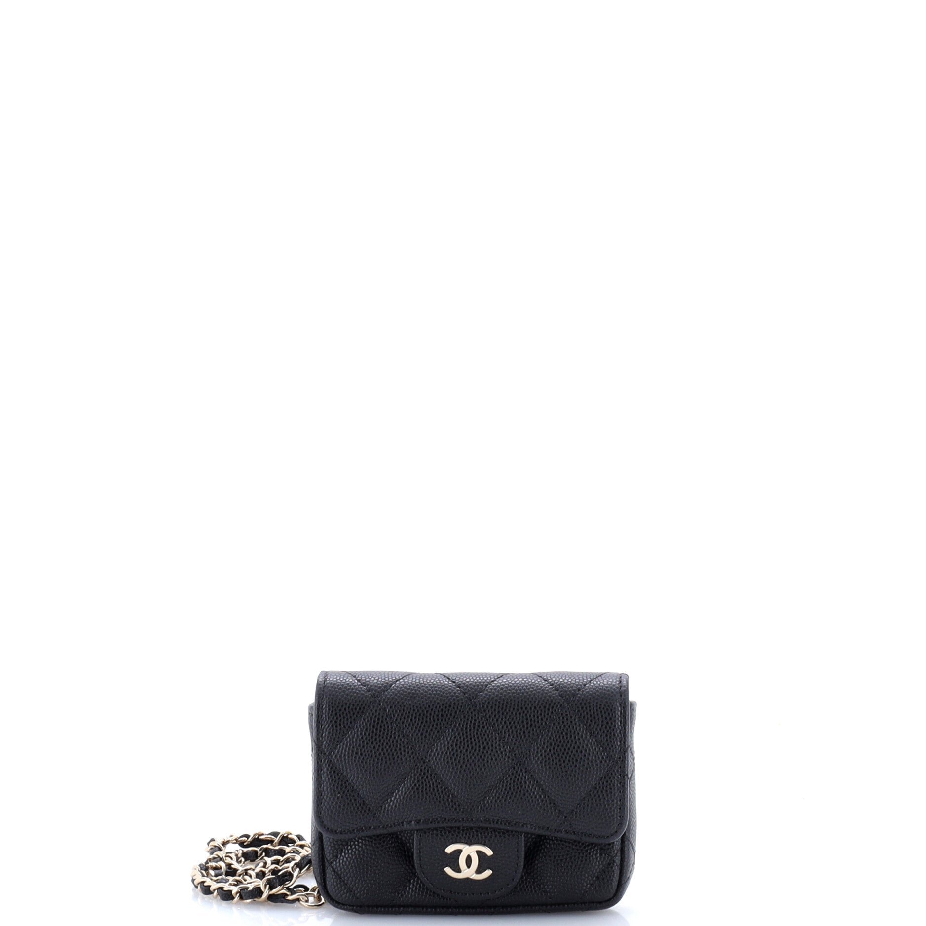 Classic Flap Chain Belt Bag Quilted Caviar Mini