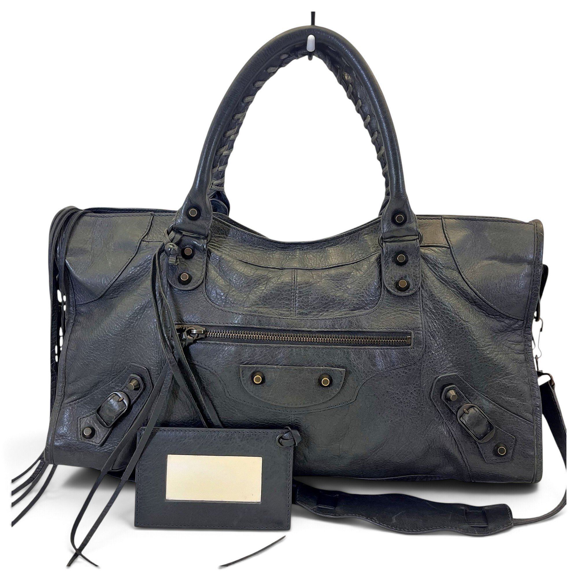City leather handbag