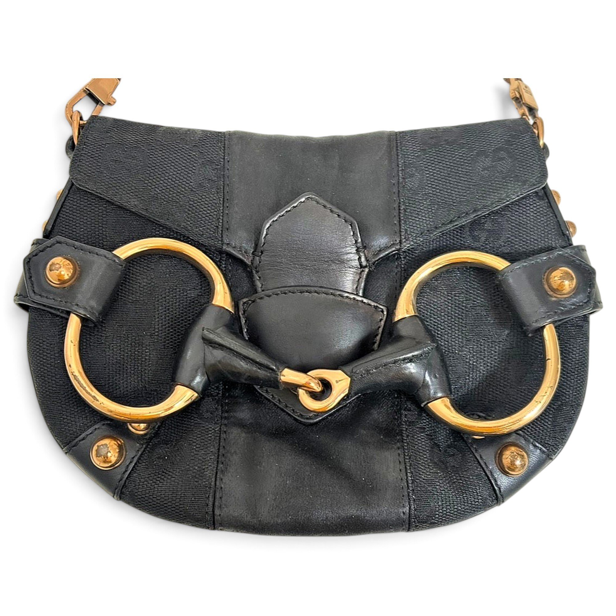 Horsebit Chain cloth handbag