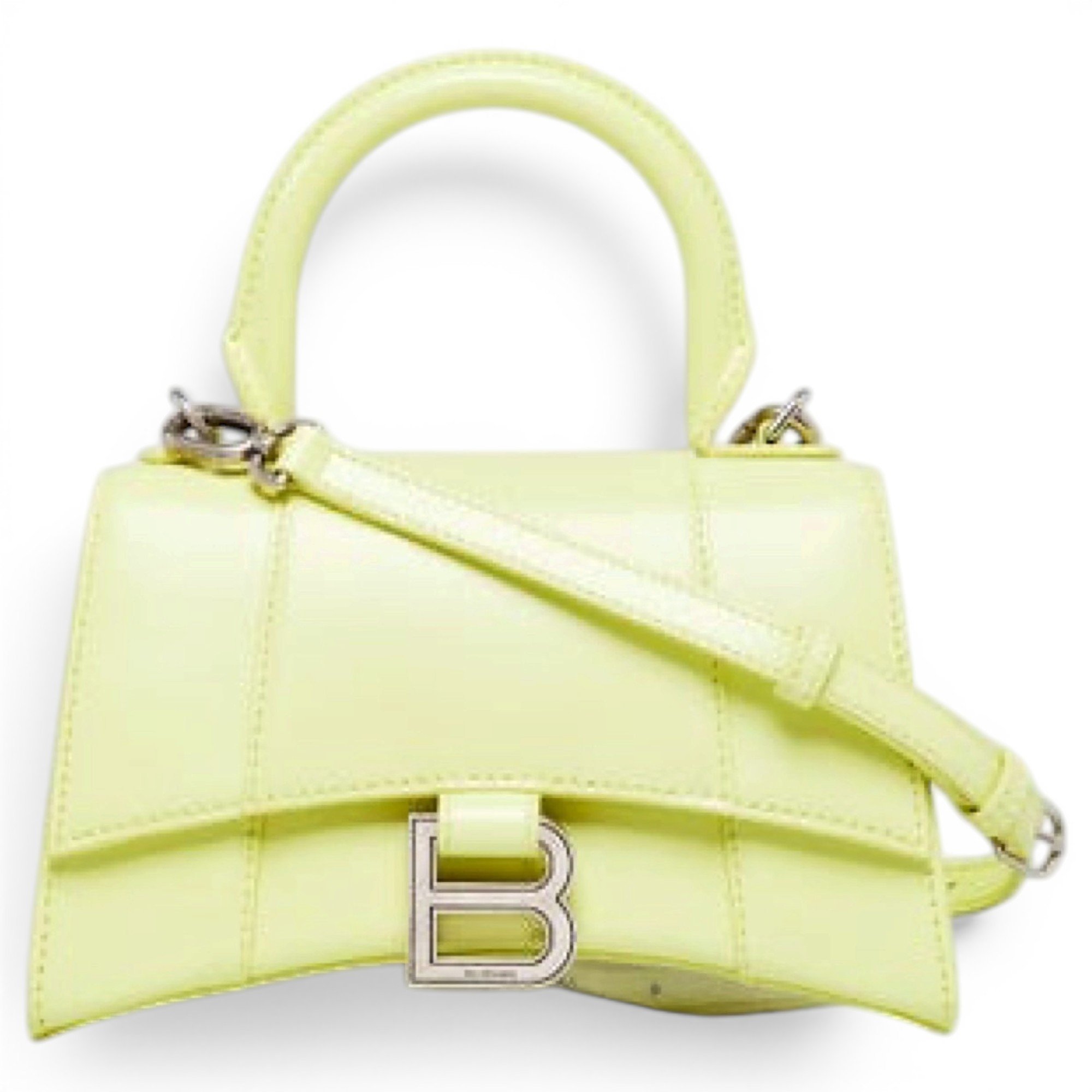 Hourglass leather handbag