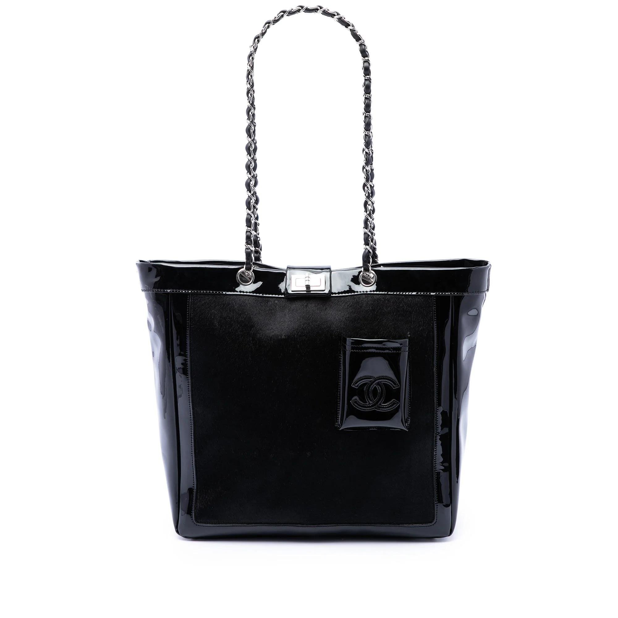 Mademoiselle patent leather tote