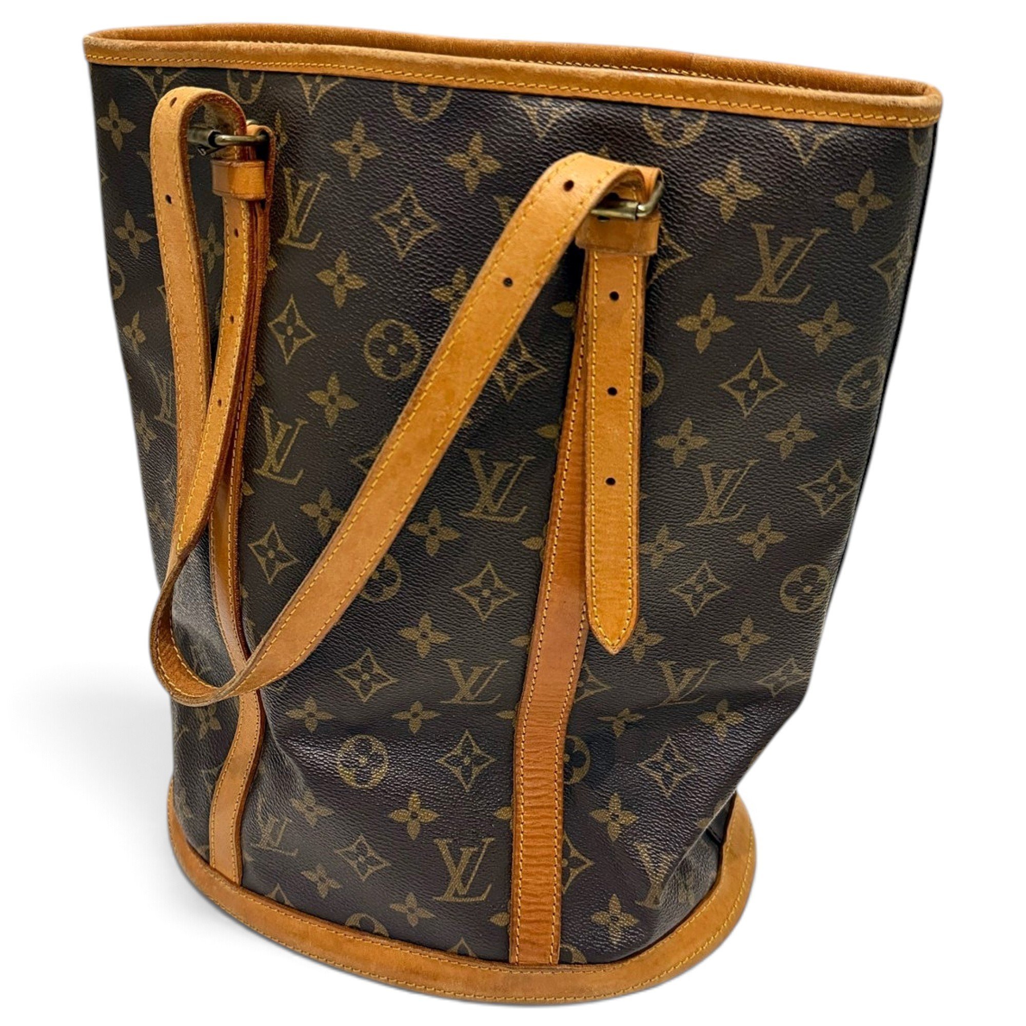 Bucket leather handbag