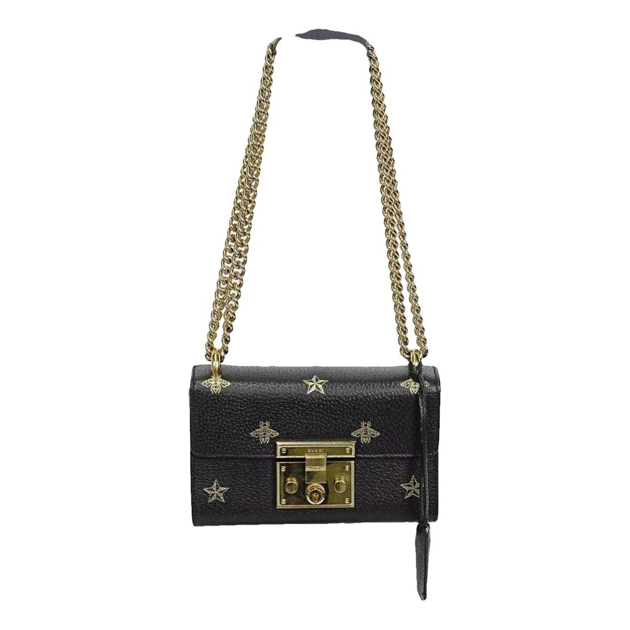 Padlock leather handbag