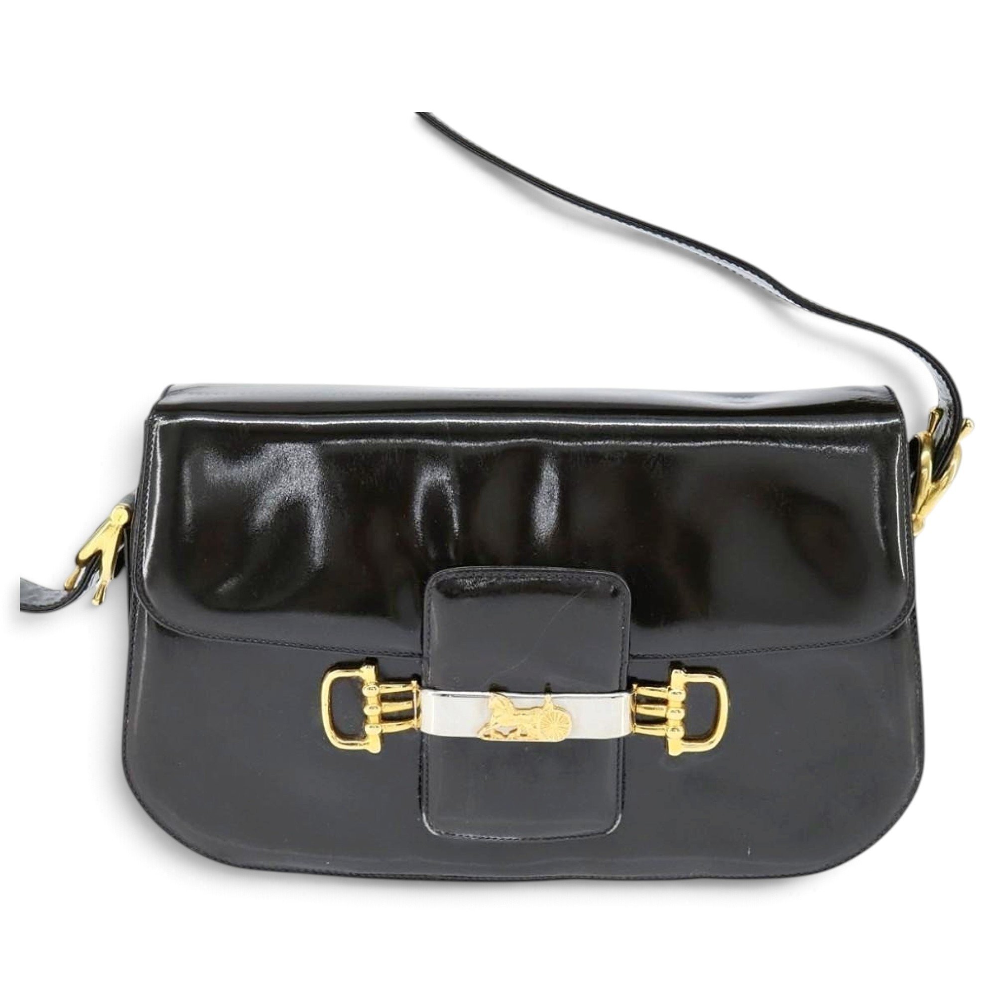 Patent leather handbag