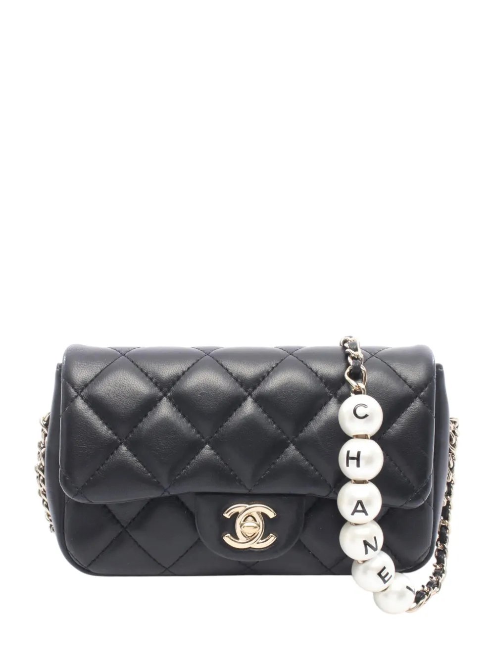 2019 Small Quilted Lambskin My Precious Pearls Chain Flap crossbody bag