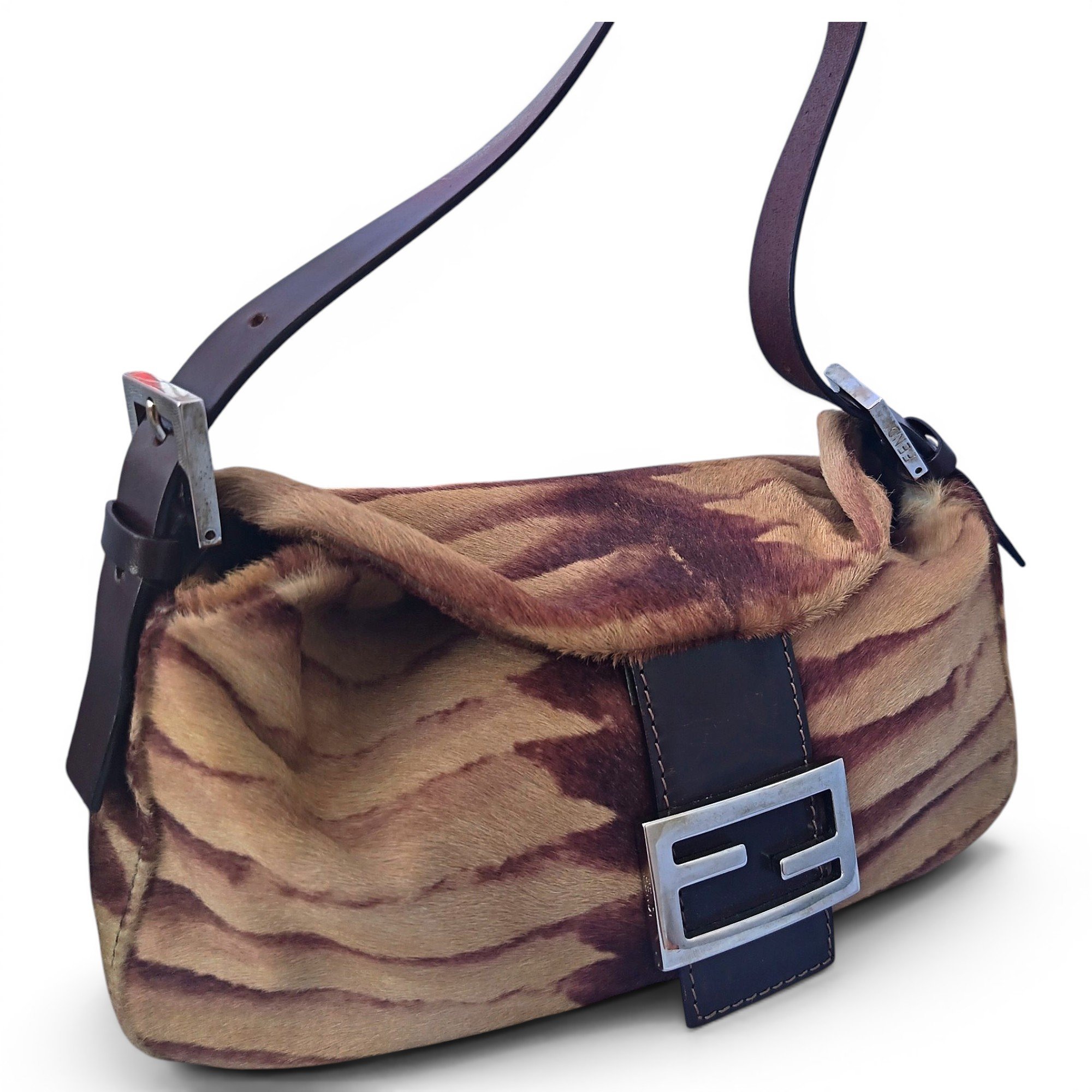 Baguette pony-style calfskin handbag