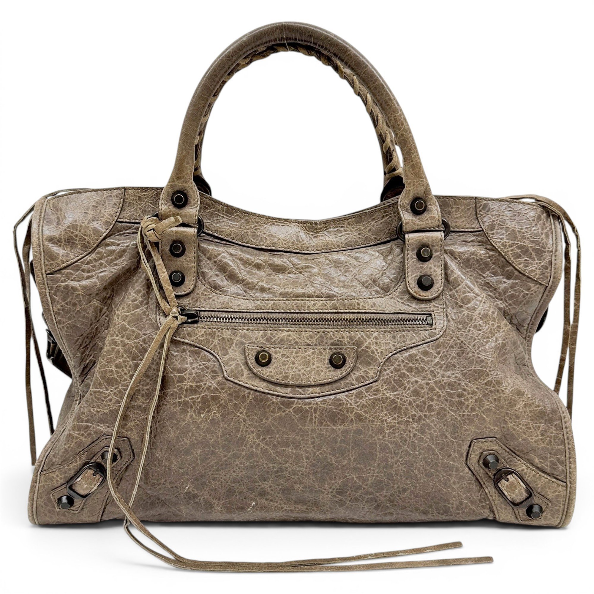 City leather handbag