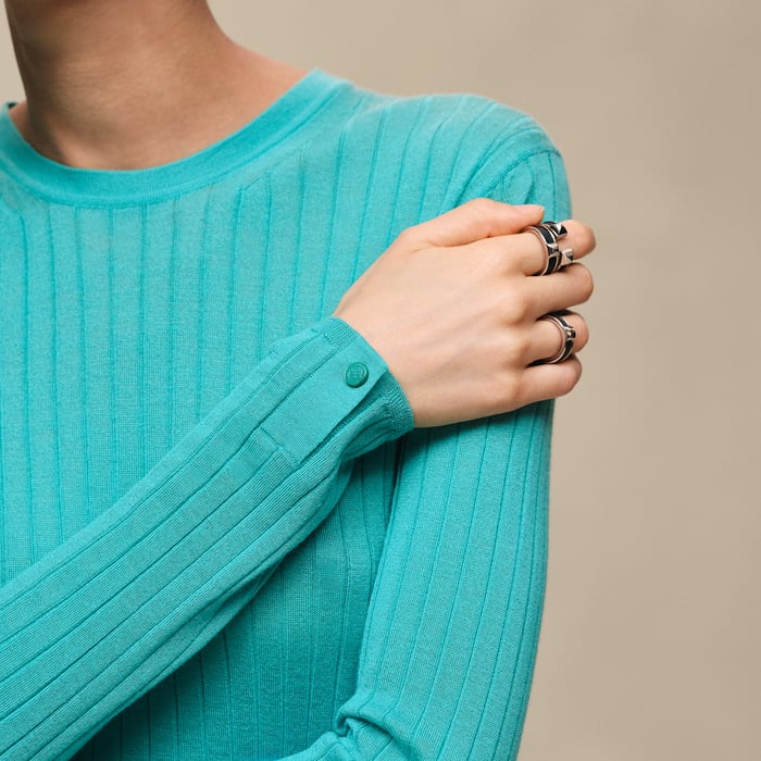 Vert Menthe Pull Manches Longues