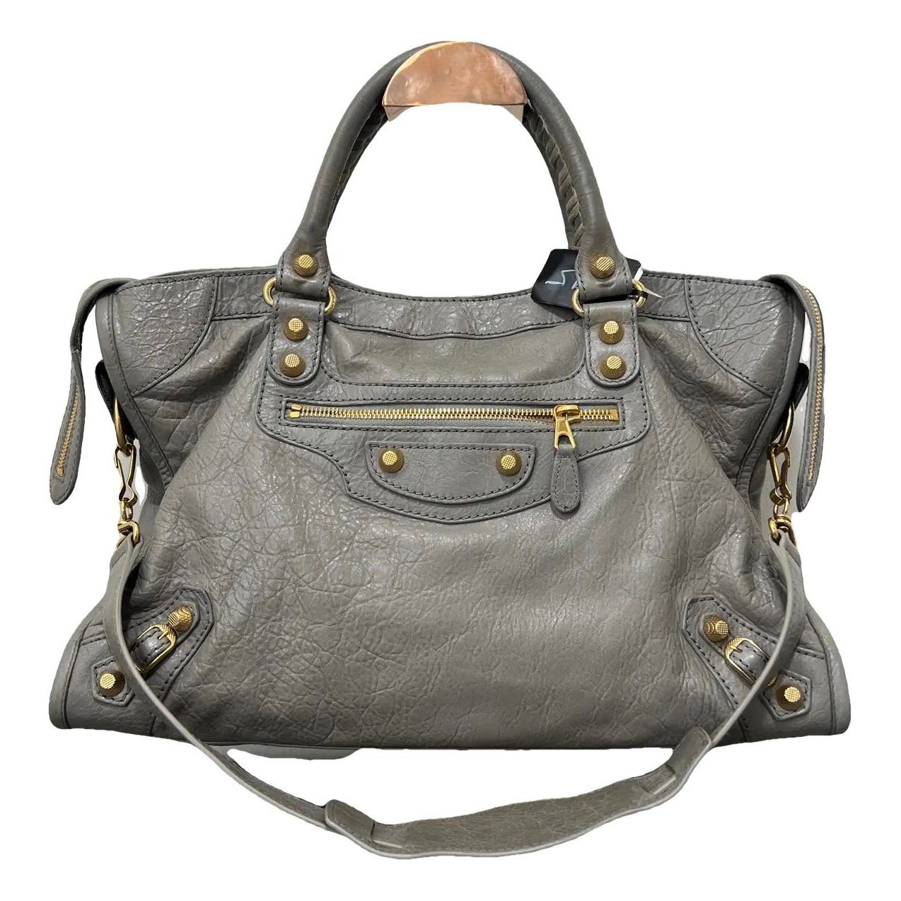 City leather handbag