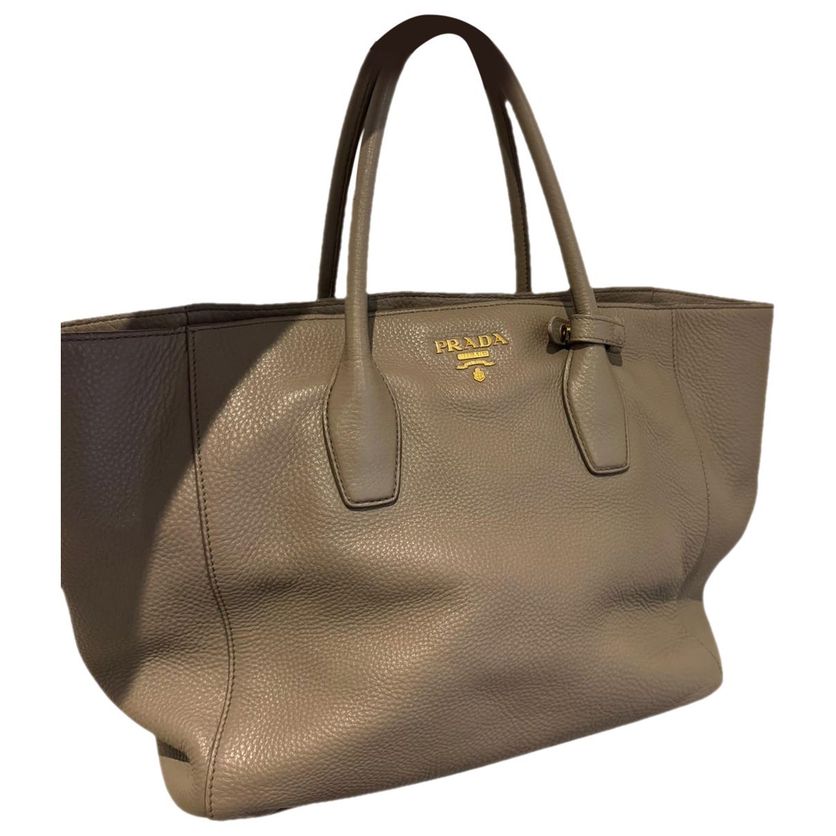 Double leather handbag