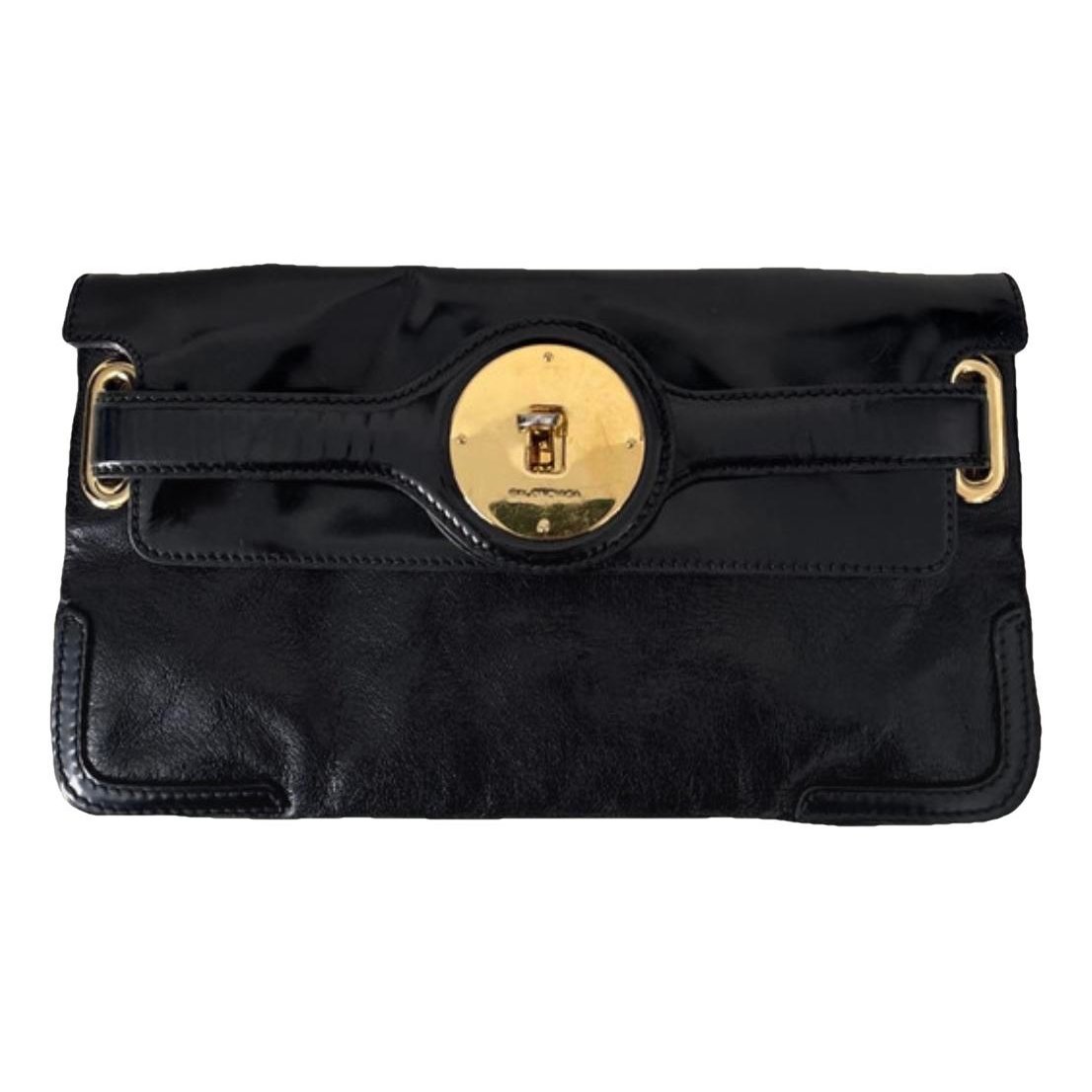 Leather clutch bag