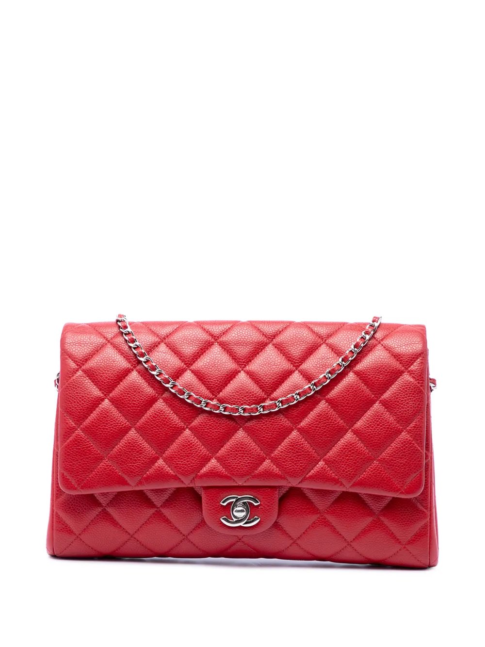 2013-2014 CC Quilted Caviar Flap Clutch on Chain shoulder bag