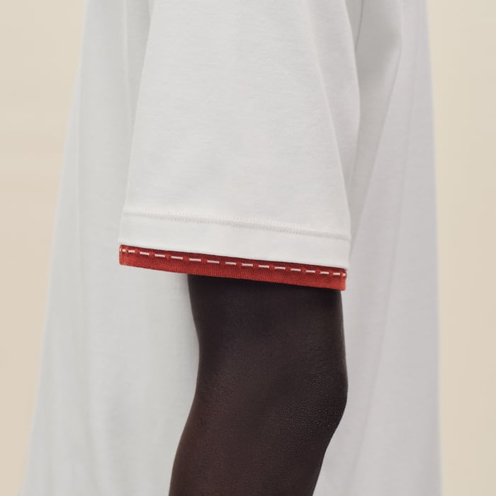 Blanc T-shirt With "Sellier" Detail