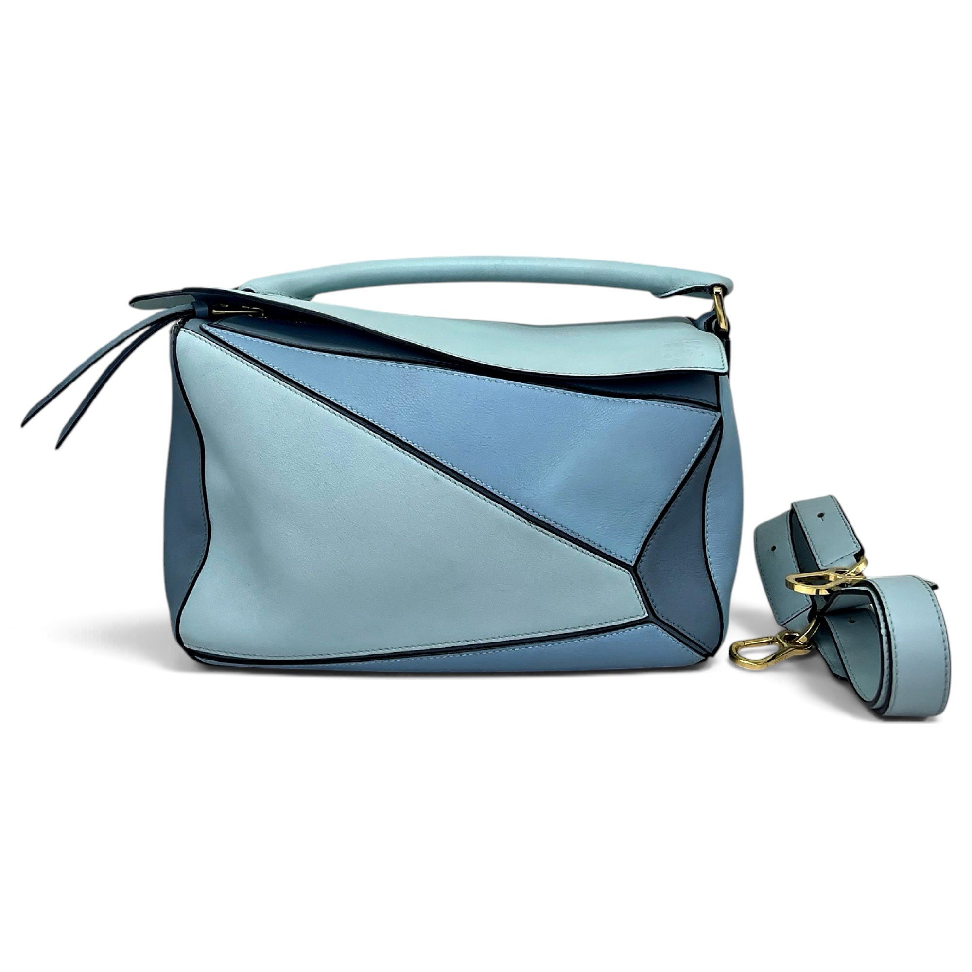 Puzzle leather handbag
