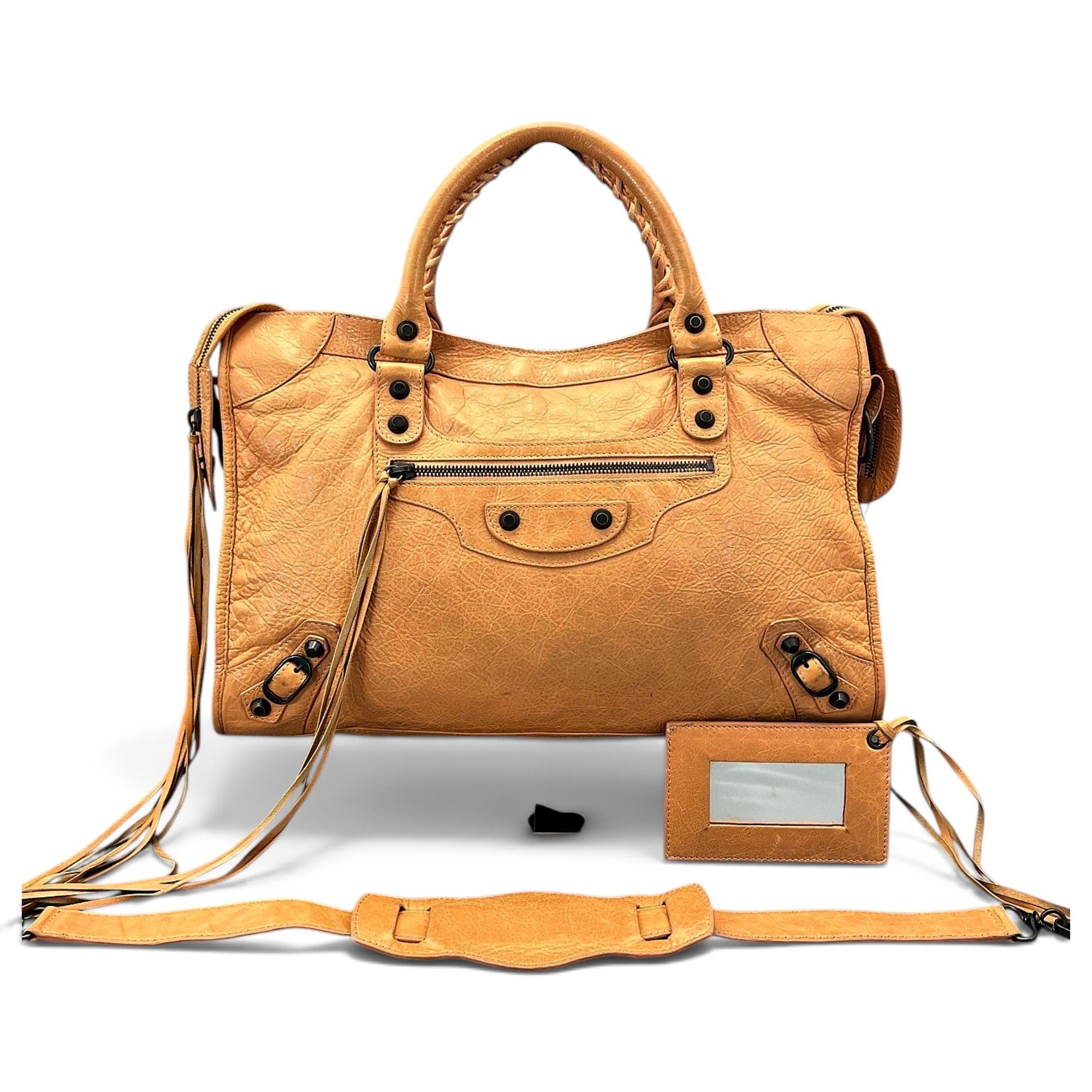 City leather handbag