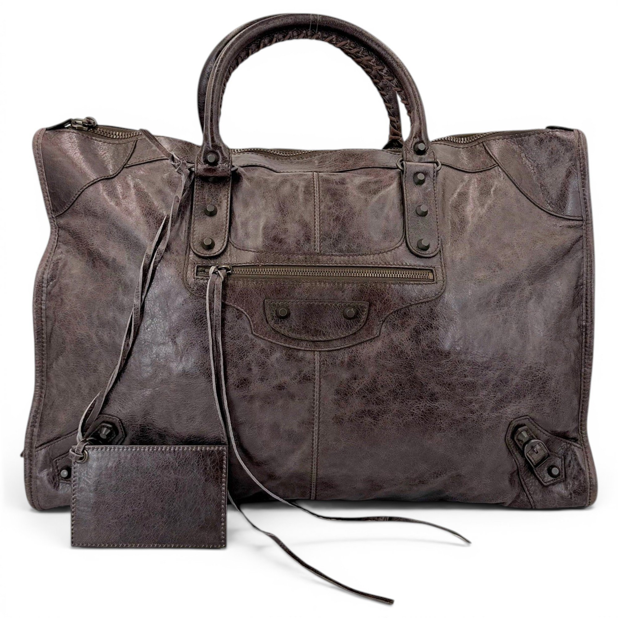 City leather handbag