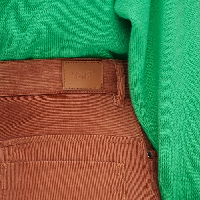 Marron Fauve High-waisted Straight Leg Pants