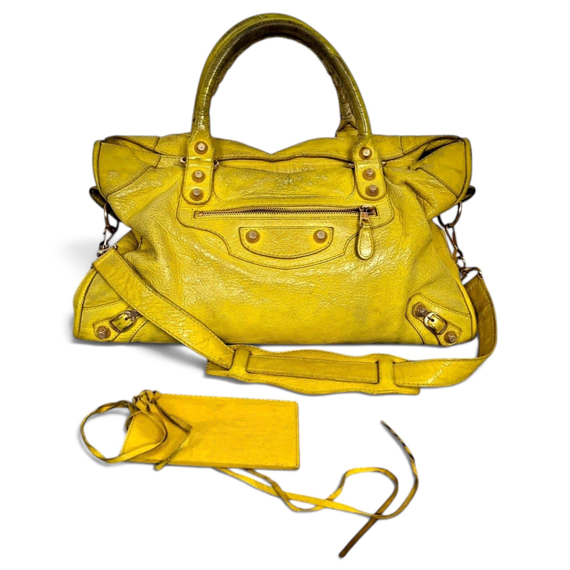 City leather handbag