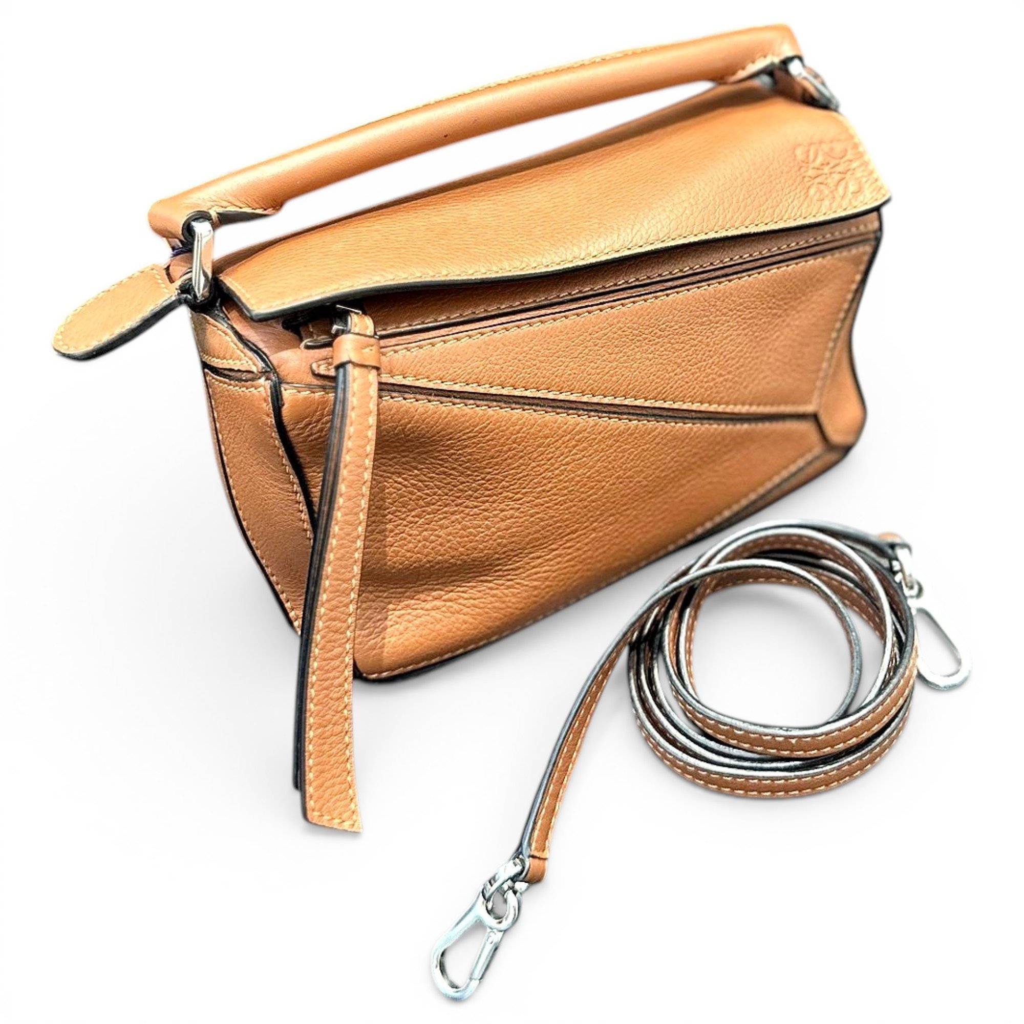 Puzzle leather crossbody bag