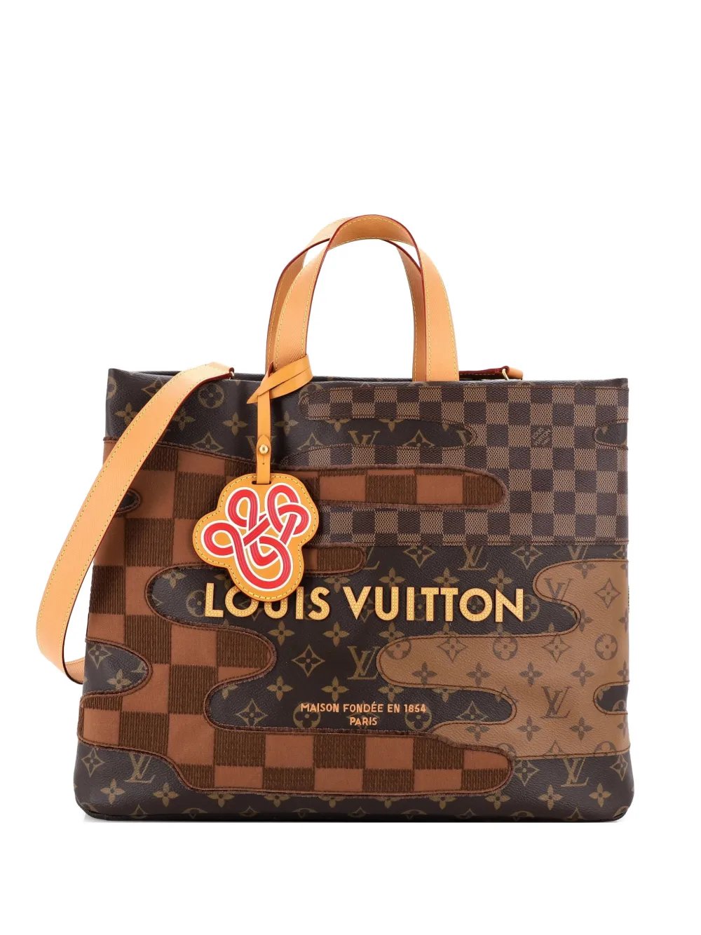 Shopper Patchwork Reverse Monogram Canvas and Damier MM tote bag