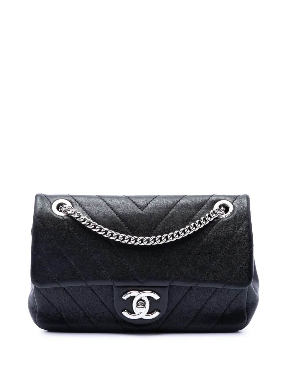 2017-2018 Mini CC Chevron Calfskin Single Flap crossbody bag