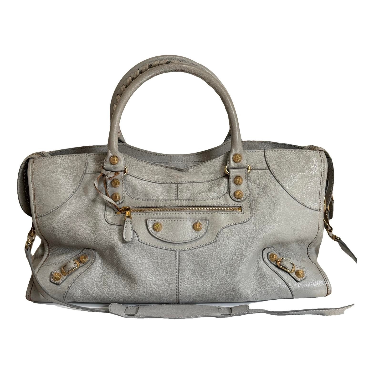 City leather handbag
