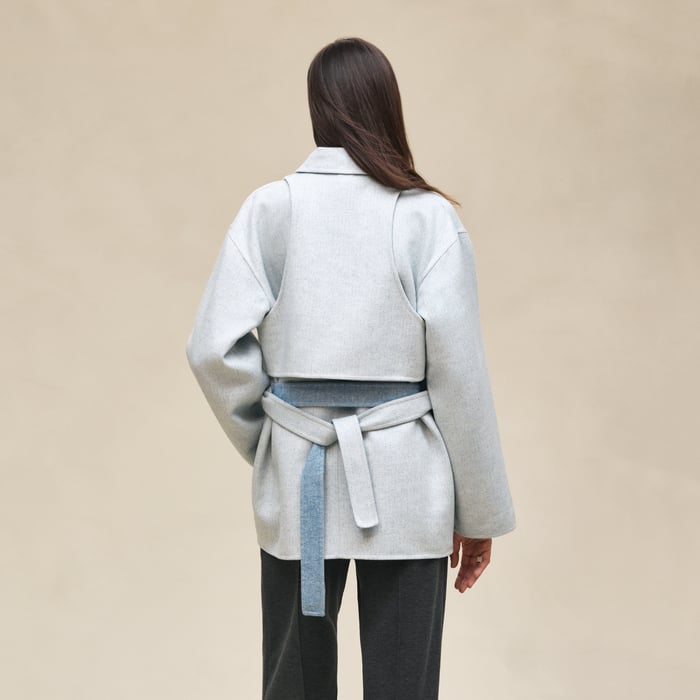 Bleu Trench Modular Cashmere Coat