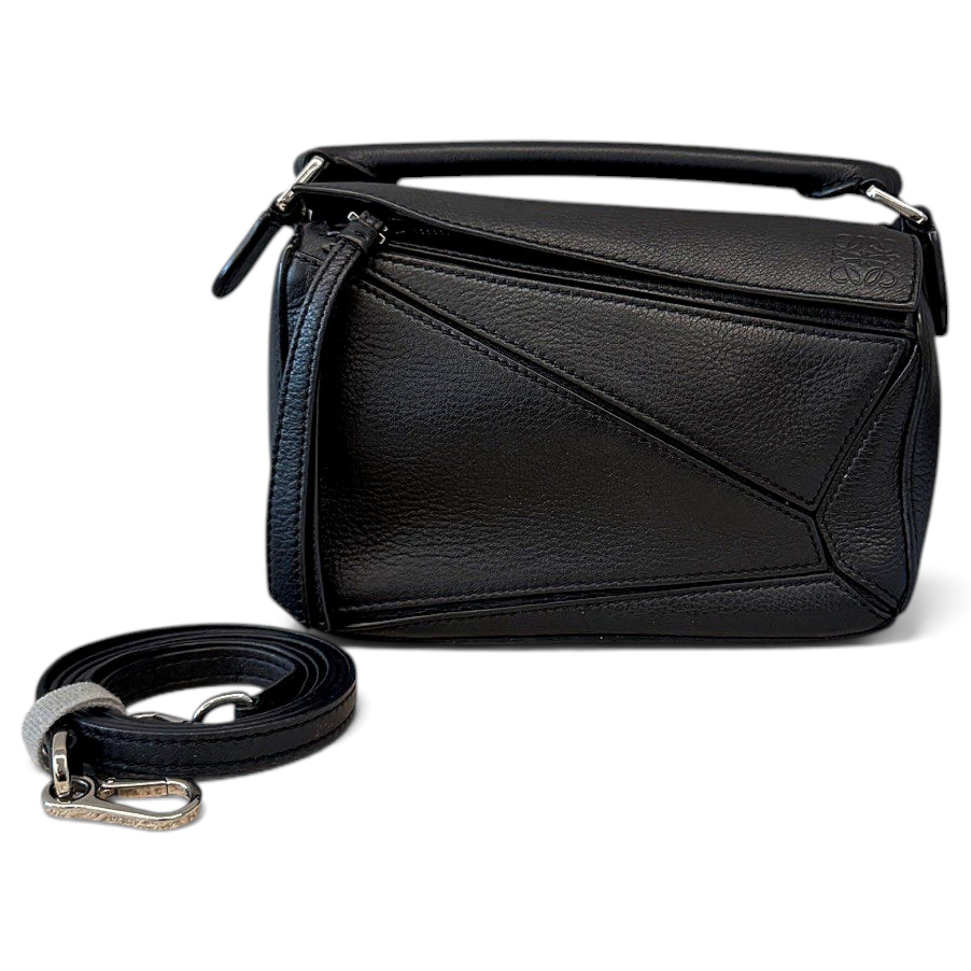 Puzzle leather handbag