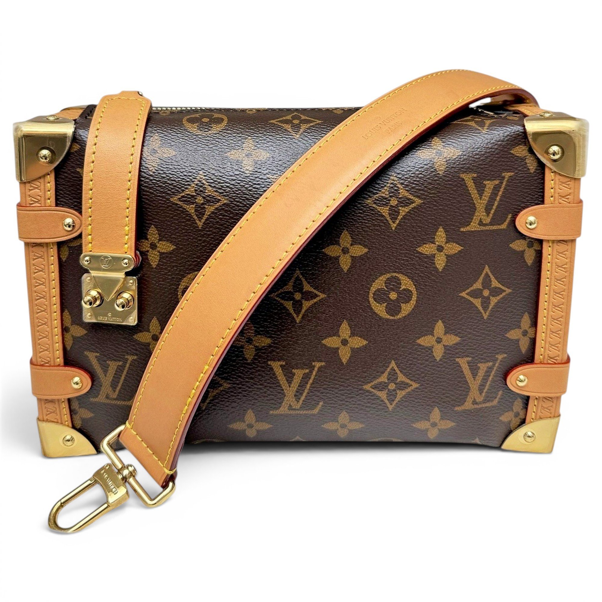 Side Trunk leather handbag