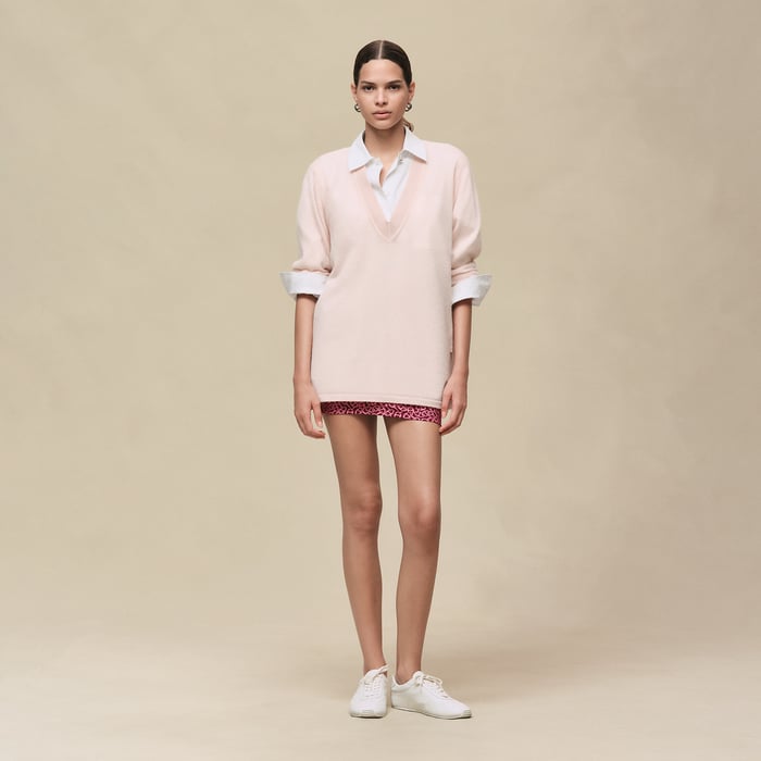 Rose Palomino Cashmere Long-sleeve Sweater