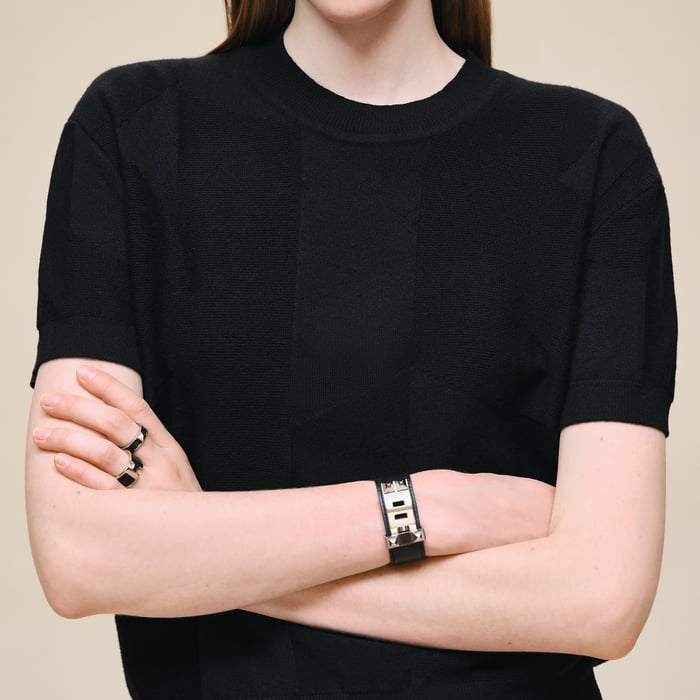 Noir "H Voyage" Short-sleeve Sweater
