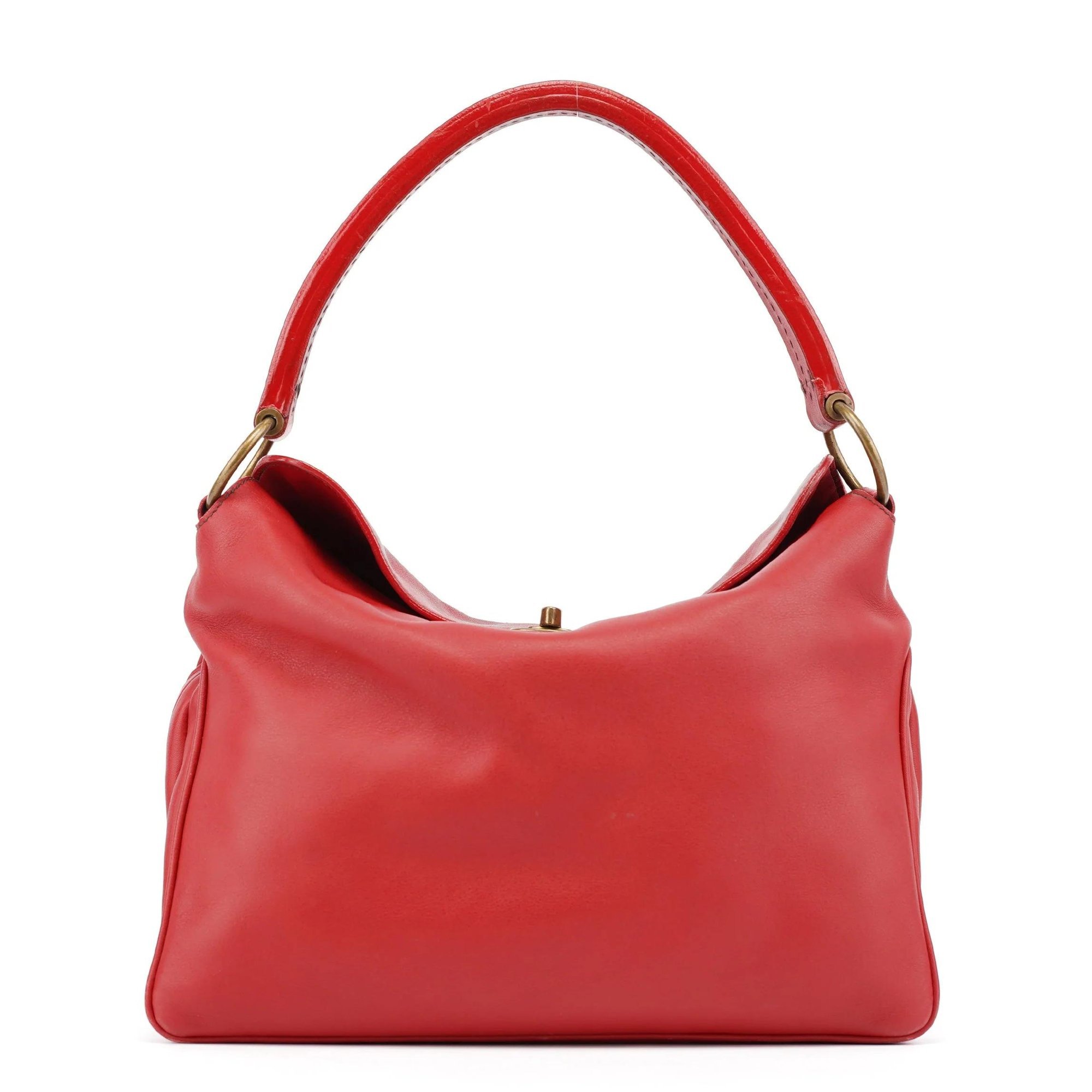 Pocket leather handbag