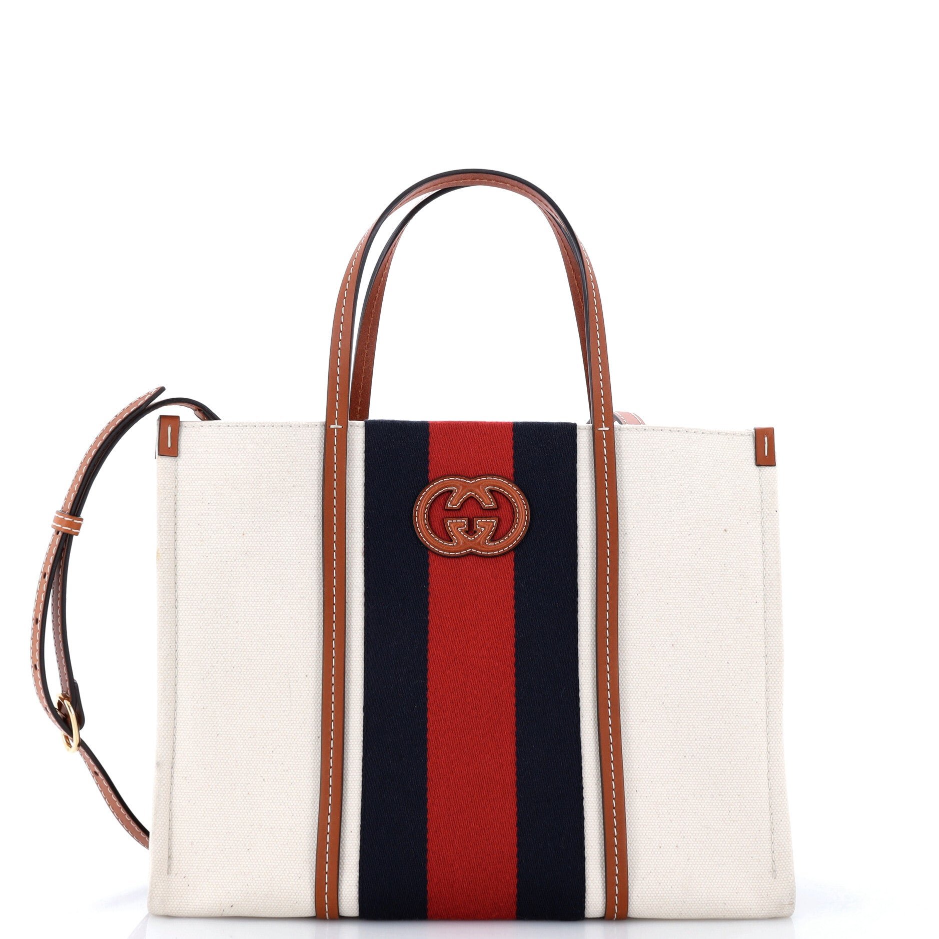 Interlocking G Web Tote Canvas Medium