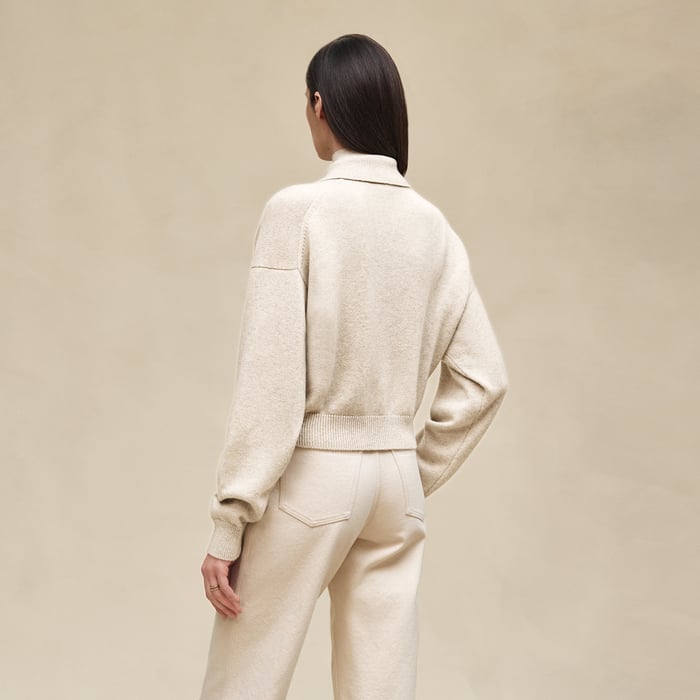 Blanc Naturel High Collar Sweater