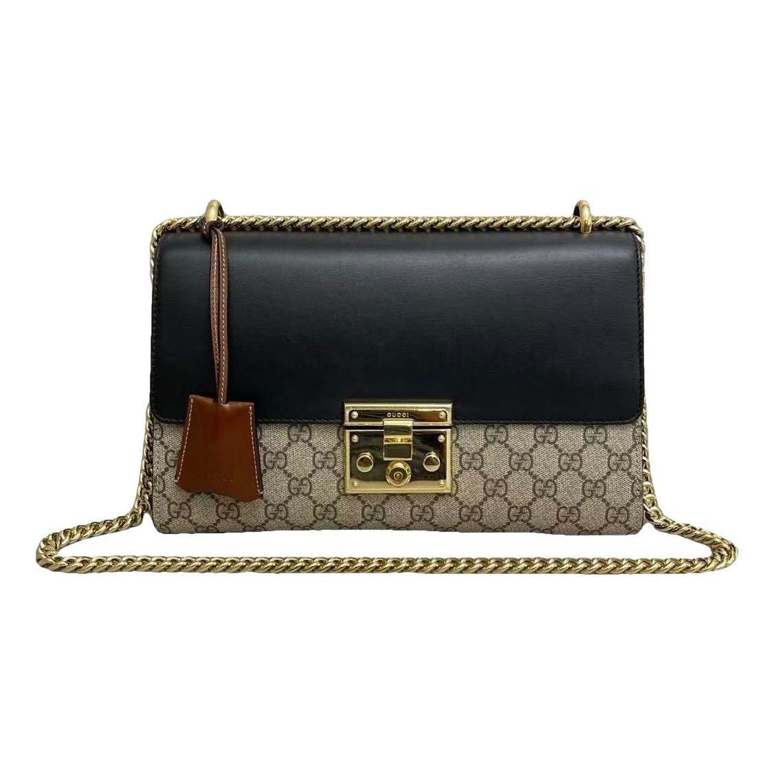 Padlock leather handbag