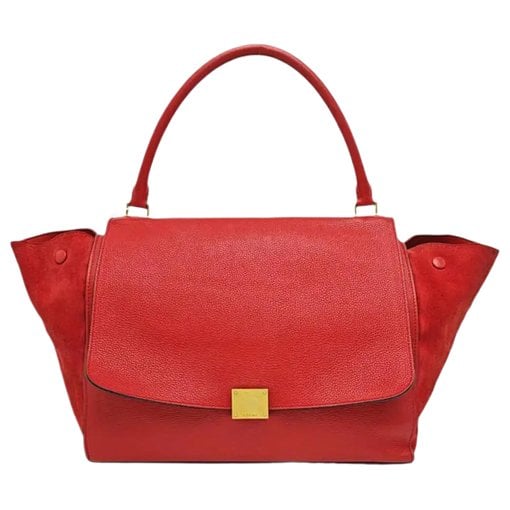Trapèze leather handbag