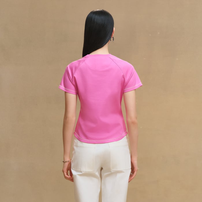 Rose Sakura Printed Micro T-shirt