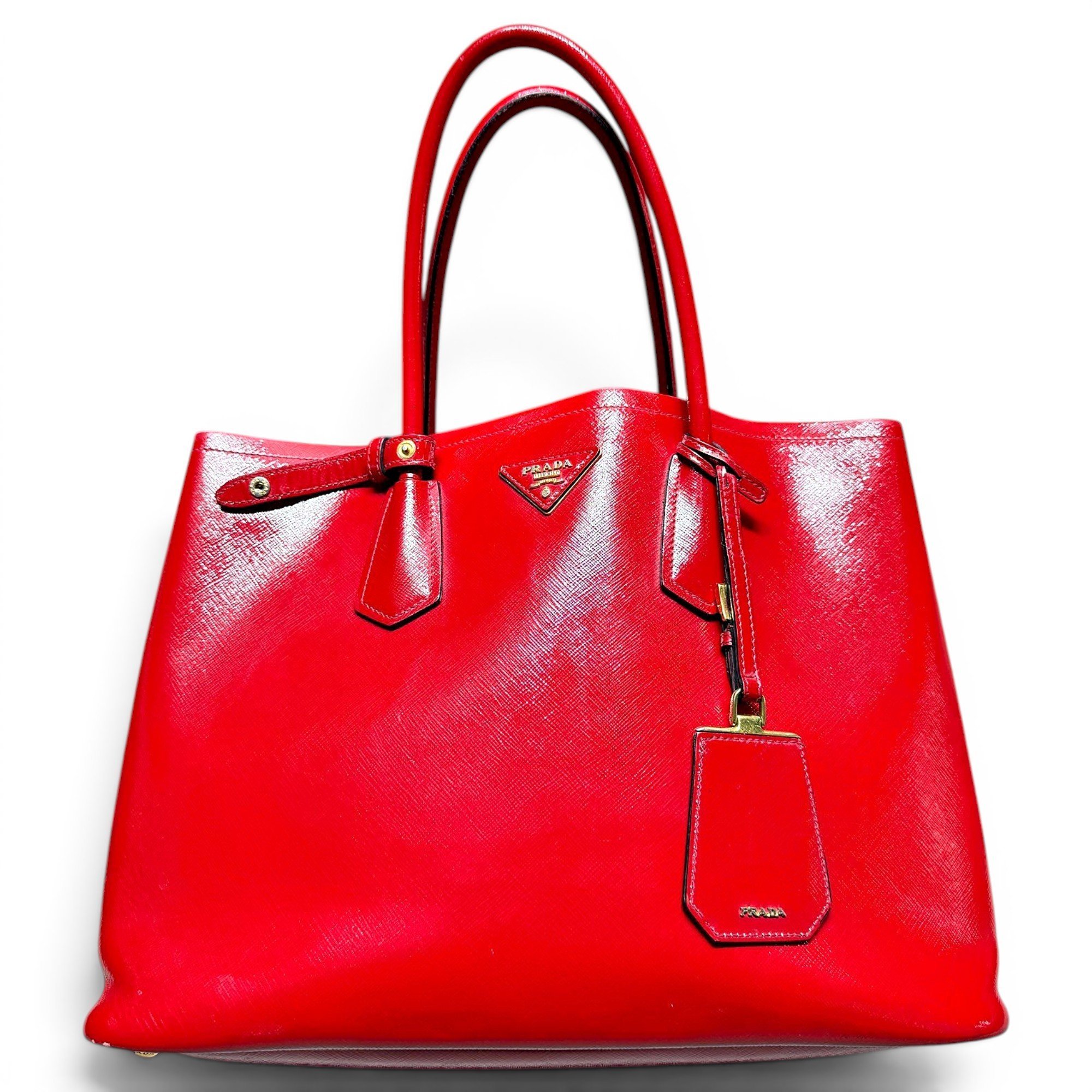 Double leather handbag