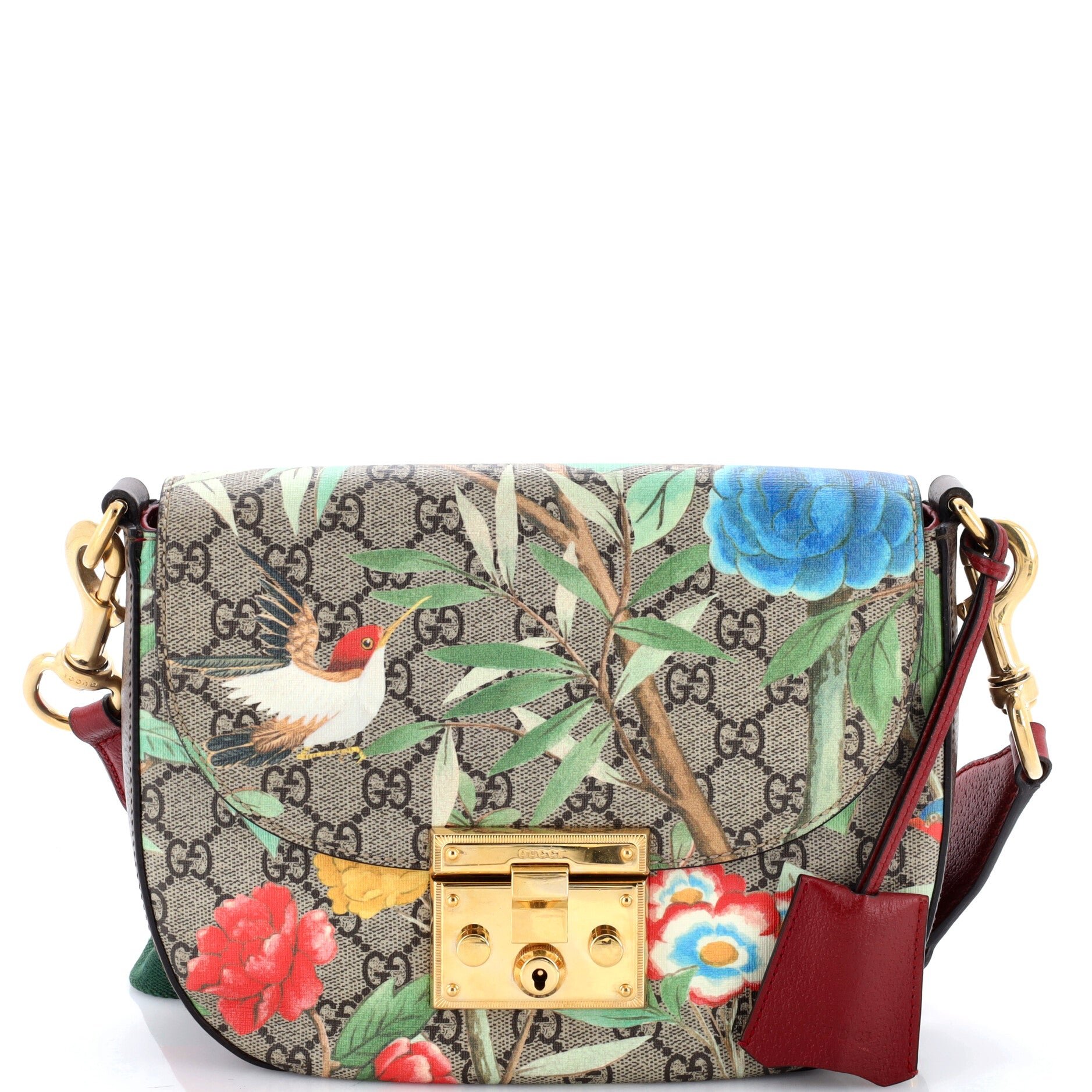 Padlock Saddle Shoulder Bag Tian Print GG Coated Canvas Medium
