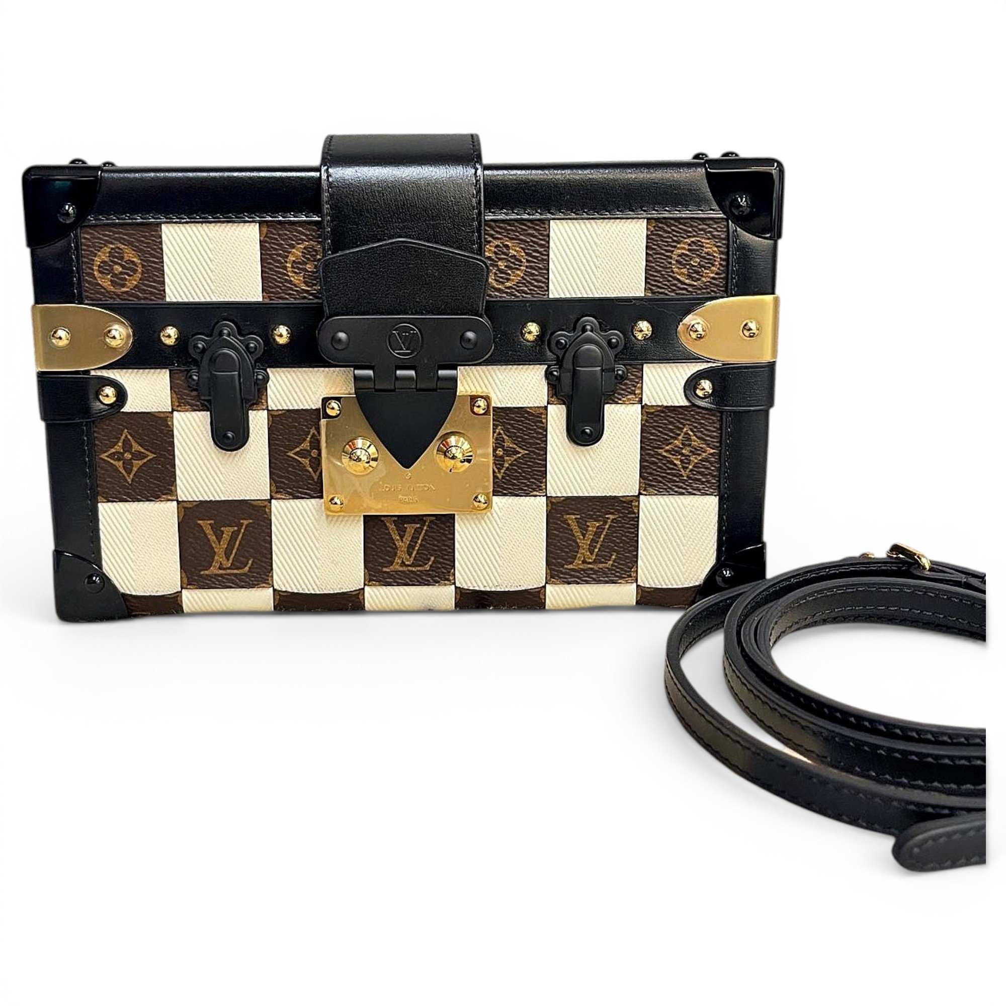 Petite Malle vinyl crossbody bag