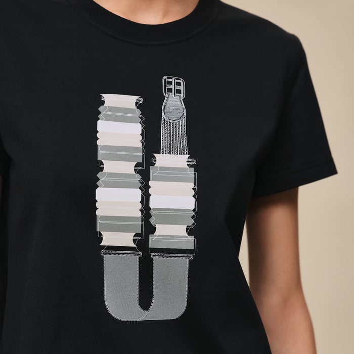 Noir Printed Straight T-shirt