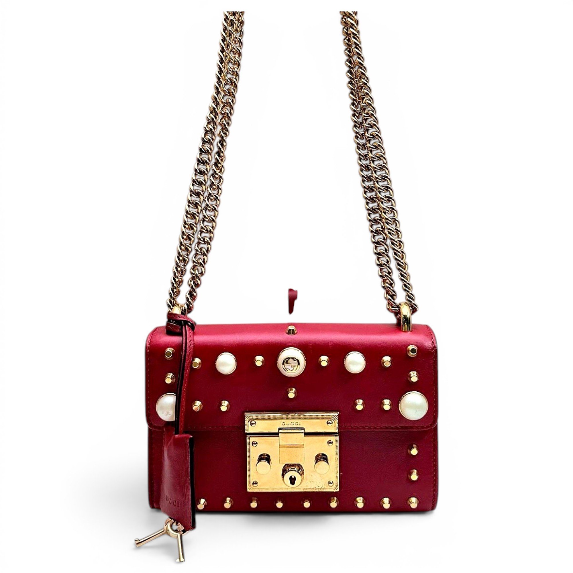 Padlock leather handbag