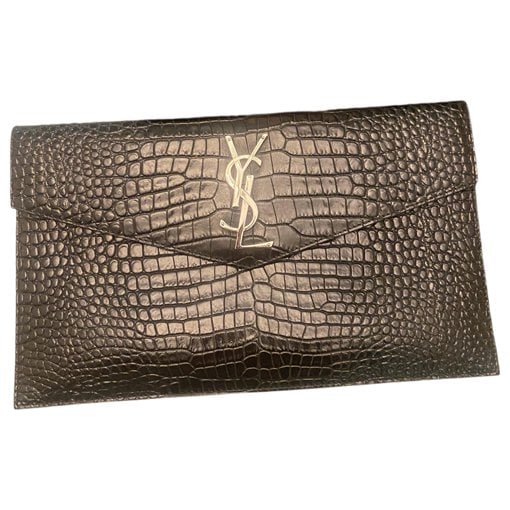 Leather clutch bag