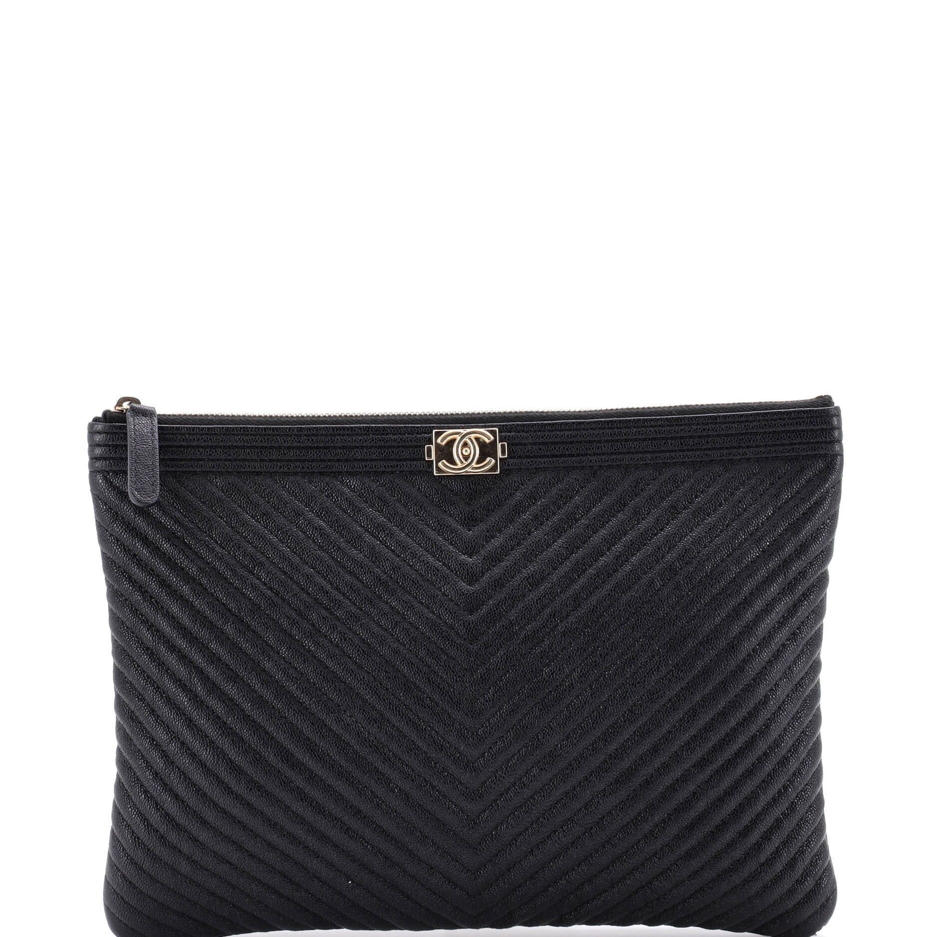 Leather clutch bag