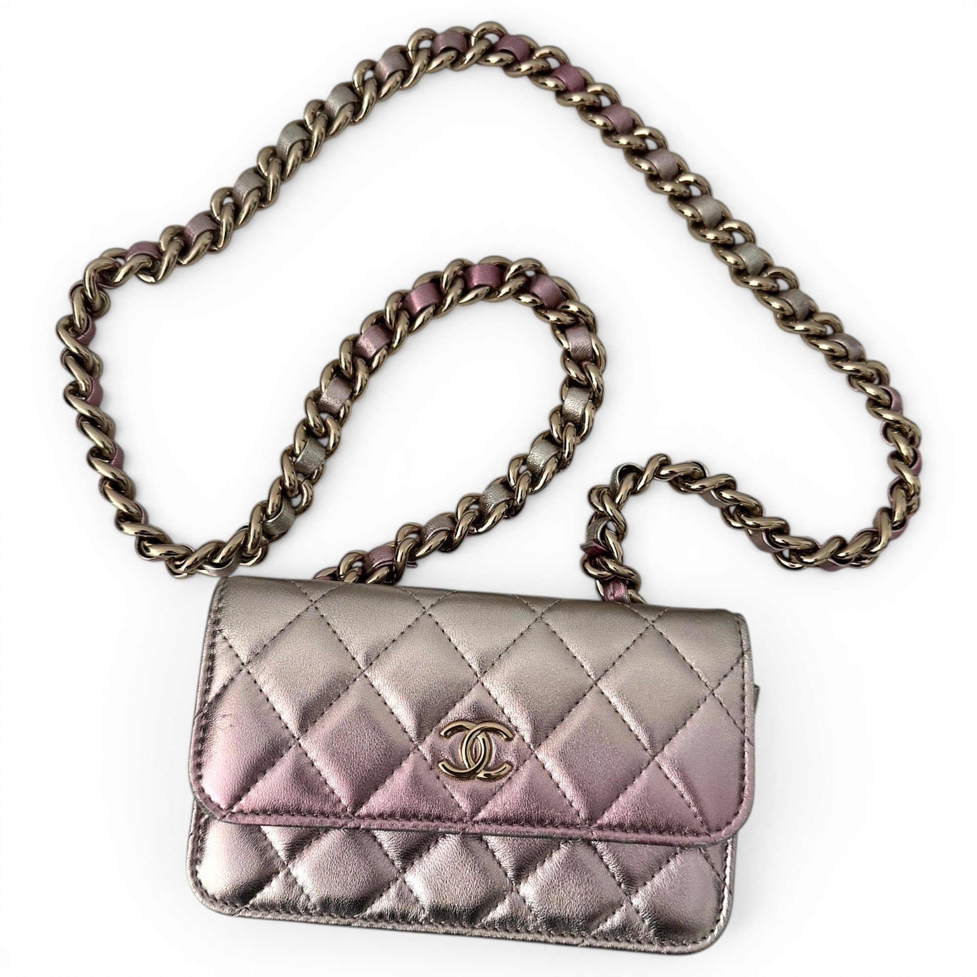 Wallet On Chain leather crossbody bag